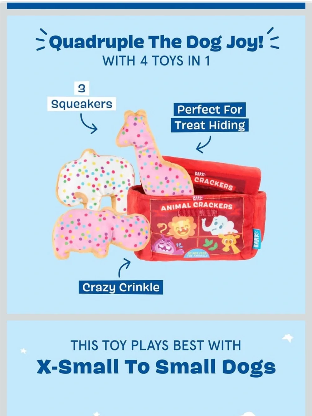 Bark Animal Crackers Plush Toy Set